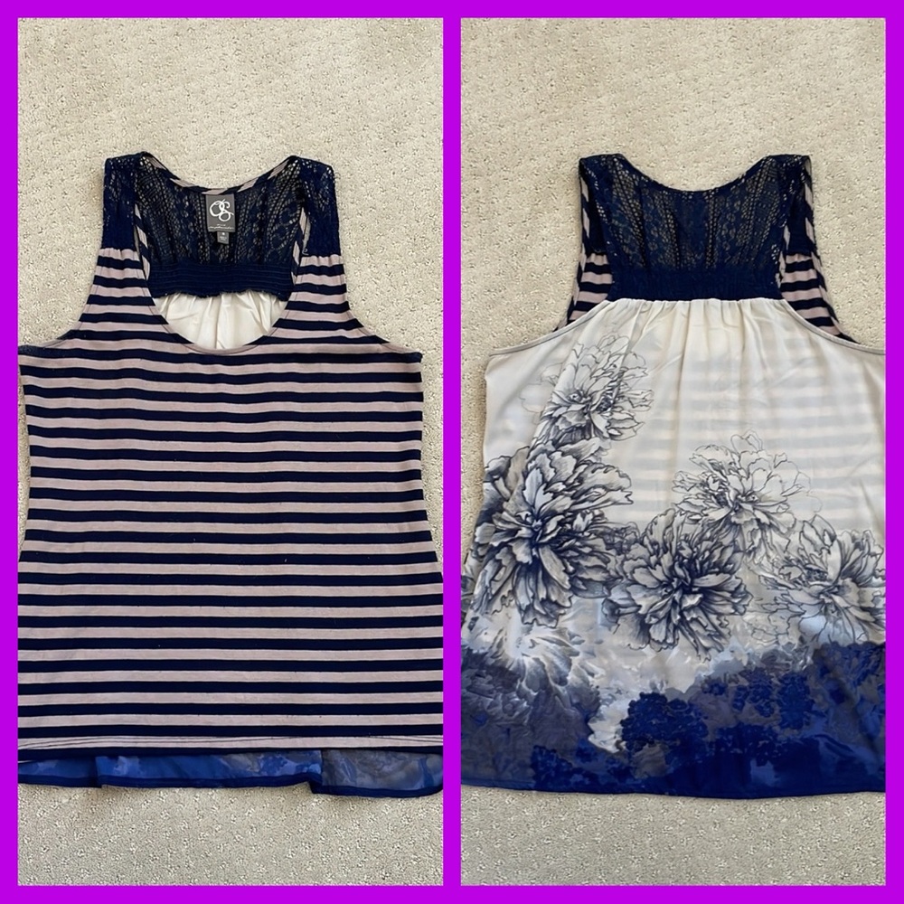 Anthropologie "one september" striped tank top | size small